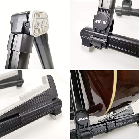 حامل جيتار قابل للطي، حامل جيتار عالمي على شكل حرف A من Meeland، مسند جيتار قابل للتعديل والمحمول للجيتار الكلاسيكي، القيثارات الصوتية، القيثارات الكهربائية، الجهير والقيثارة مثالية للمسرح والمنزل in Kuwait