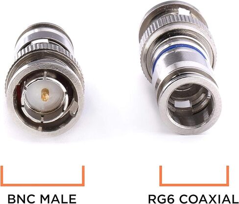 موصل ضغط CIMPLE CO BNC للكابل المحوري RG6 - حزمة من 10 - هيكل صلب مع معادن عالية الجودة - موصلات BNC ذكر لكاميرات المراقبة، وSDI، وHD-SDI، والسيامي، وكاميرا الأمان in Saudi Arabia