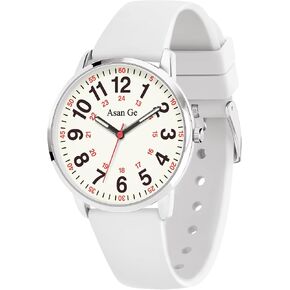 Asan Ge Nurse Watch for Nurse Medical Professionals Students Doctors Women Men Waterproof Watch 24 Hour Military Time Luminouse Easy to Read Dial with Second Hand