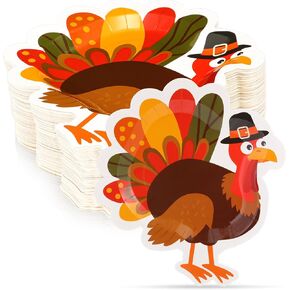 Sieral 100 PCS Turkey Turkey Paper Paper Plates Bulk 10.24 × 9 بوصات لوحات عشاء يمكن التخلص منها كبيرة يمكن التخلص منها