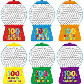 36pcs اليوم 100 من الحرف اليدوية لآلة Gumball Machine ، 100 يوم ، قواطع أكثر ذكاءً لمدة 100 يوم