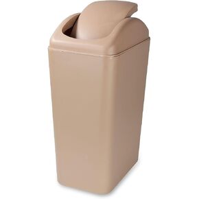 علبة القمامة الصغيرة ذات القمامة ، سعة 12 لتر/3 جالون ، يمكن للقمامة البلاستيكية الصغيرة البيج ، صندوق القمامة مع غطاء للمكتب ، وغرفة النوم ، والحمام in Kuwait