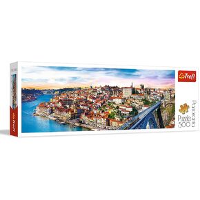 Trefl Panorama Porto ، البرتغال 500 قطعة بانورامز اللغز الأحمر 26 "x9" ، لغز DIY ، متعة إبداعية ، لغز كلاسيكي للبالغين والأطفال من 10 سنوات