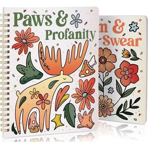 Coloring Books for Adults Relaxation - 2 Pack Swear Word Adult Coloring Book for Women - Cuss Word Coloring Books Spiral Bound - Perfect Funny Stress Relief Gifts