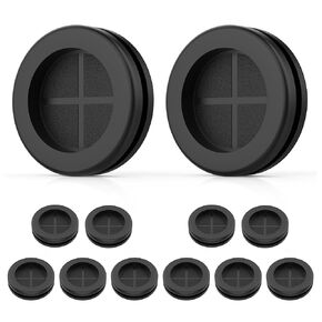 12 PCS الحلقات المطاطية للأسلاك ، المقابس المطاطية على الوجهين لمدة 1-1/2 "ثقب الحفر ديا ، 1-3/16" معرف جدار الحماية الأسود الحلقات لحماية الأسلاك (30mmx38mm)