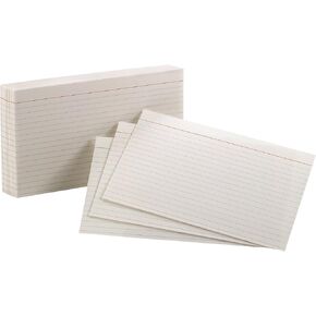 تحكم أكسفورد بطاقات الفهرس ، 5 "× 8" ، أبيض ، 100 لكل حزمة (40165)