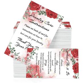 Jewelry Instructions Cards 120Pcs Jewelry Cleaning and Care Cards Make Your Jewelry Last Longer Customer Direction Cards 3.5 x 2 Inch for Jewelry Customer Directions