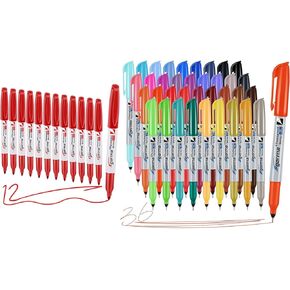 12 Pack Red Permanent Marker Set and 36 Assorted ColorsMarkers set