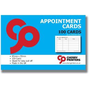 بطاقات تذكير موعد Cherry - 150 (3.35 × 2.17 ICHES) بطاقات Cardstock لكل صندوق - للأعمال التجارية ، الطبيب ، صالون ، علاج التدليك ، مكتب طب الأسنان