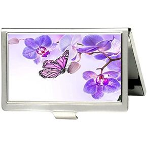 Tumeimei Purple Butterfly On the Branses Design Business Card Holder