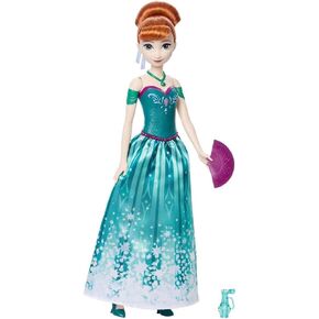 Mattel Disney Frozen Anna Fashion Doll Set ، Spin & Defer مع 11 مفاجأة بما في ذلك 5 ملحقات ، 5 ملصقات ومشهد تشغيل ، مستوحى من فيلم ديزني