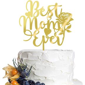12pcs أكريليك عيد ميلاد سعيد أمي كعكة توبر ، ديكورات حفلة عيد الأم ، عيد ميلاد الأم/مستلزمات حفلات عيد ميلاد المرأة (12pcs-acrylic-5)