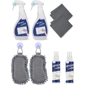 لوكين | طقم منظف السبورة غير السامة (17 fl oz) 2 حزمة و shag dry Erase Eraser 2 Pack و Whiteboard Cleaner 2 (3.4 Fl Oz)