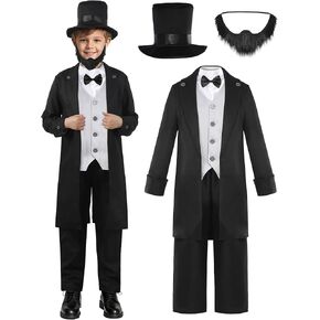 Deluxe Kids Abraham Lincoln Costume Boys Boys Day Costume Halloween Cosplay Dression Up Up
