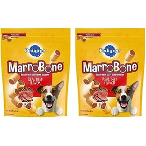 نسب Marrobone كلب يعامل نكهة لحوم البقر الحقيقية بسكويت الكلب المقرمش ، 6 رطل حزمة (حزمة 2)
