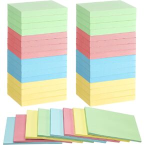Glenmal 24 Pack Full und.monsy sticky notes كبيرة وسادات كبيرة 3 × 5 بوصة ملاحظات ذاتية للرقص 4 ألوان الباستيل للاصق لاجتماعات المدارس المنزلية المكتبية ، 60 ورقة/وسادة (فارغة)