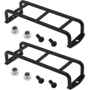 SING F LTD 2PCS Model Car Ladder Metal Simulation Mini Stairs Compatible with Ford Bronco TRX4 90046 90047 KM2 RC Crawler Car Body Decoration Accessories Black