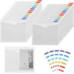Acrux7 36 PCS 12 × 12 منظم تخزين ورق القصاصات ، مجلدات ملفات واضحة مع 60 علامات تبويب فهرس لزجة ، جيوب مغلف بلاستيكية قابلة لإعادة الاستخدام لورق الفينيل 12x12 ، سكرابوكينغ ، بطاقة ، صور ، صور