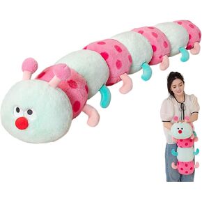 35.4 بوصة caterpillar الحيوانات المحشو بالألوان ألعاب أفخم ألعاب تعانق وسادة ألوشيس لينة (أكوا)