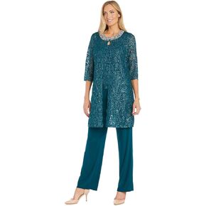 R&M Richards Women's 3/4 Sleeve Classic Suit Set