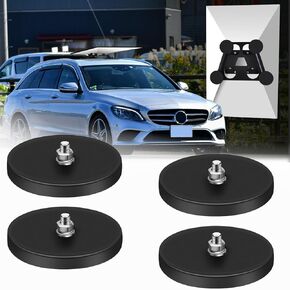 4Pack Rubber Coated Magnets,79.36LBS Strong Rubber Coated Mounting Magnets with M6 Threaded Studs and Nuts,Anti-Scratch Neodymium Magnet Base for Hanging lightbar,Antenna,Tractor Mirror and Tools