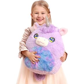 Original 16-Inch Large Unicorn Plush Pillow Stuffed Animal Toy,Big Size Cute Soft Fat Kawaii Cuddle Huggable Plushie,Gift for Kids
