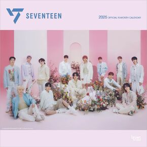 سبع عشر مسؤول | 2025 12 × 24 بوصة تقويم جدار مربع شهري | خالية من البلاستيك | Browntrout | K-pop SVT Music Boy Band