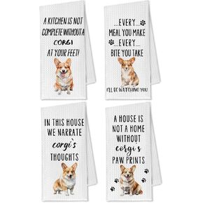 Golden Retriever Gifts مناشف المطبخ مجموعة من 4 ، هدايا Golden Retriever للنساء ، مناشف يدوية ديكور Golden Retriever للحمام ، مناشف شاي الكلب الذهبي ، 16 × 24 بوصة