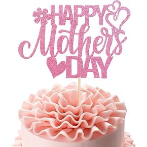 rsstarxi 24 حزمة عيد أم سعيد Cupcake Cupcake Topcake Glitter Heart أفضل أمي أحبك يا أمي كب كيك تختار ديكورات لأم عيد ميلاد عيد ميلاد سعيد لوازم الذهب الوردي