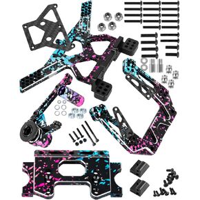 ترقيات RC جزء لـ 1/10 Slash 2WD (VXL) ، Rustler 2WD (VXL) ، أبراج الصدمات الأمامية والخلفية من السبائك ، الحاجز الأمامي ، رابط السحب التوجيهية التوجيهية ، مع محامل الكرة ، polychrome