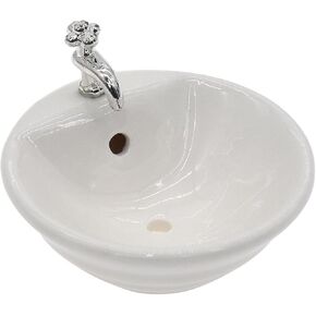تطبيق White Dollhouse Wash Basin Wide Application رائع 1:12 Scale Doll House Furniture Sink for Entertainment Round Diy Excessories
