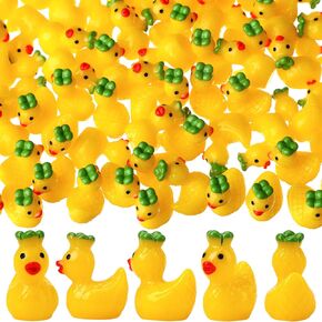 100 PCS MINI Resin Ducks التماثيل الصغيرة البطة الصغيرة البط الصغير صغير للحيوان