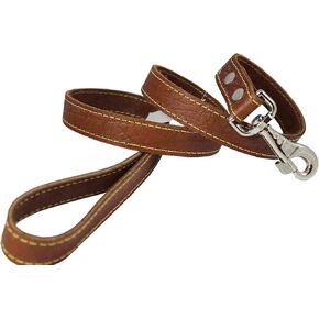 4 '4' Classic Leather Dog Leash 1 "واسعة لأكبر سلالات بنية