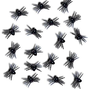 LeChay 100 PCS Halloween Plastic Spider ، الحجم الصغير الحجم العنكبوت مزيف مزحة ألعاب نكتة نكتة لزخارف الهالوين ، العناكب البلاستيكية الهالوين ، حفلات رائعة تفضل 100 PCS (100 PCS)