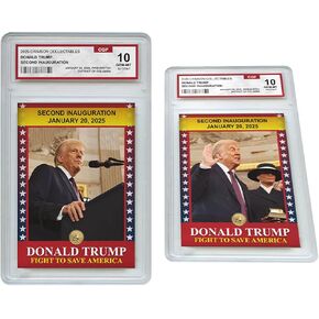 بطاقة Donald Trump Trading Card - الافتتاح الثاني ثلاثي الأبعاد - GEM Mint Tradeed 3D Card القابلة للتحصيل - ترامب 2025 - هدايا ترامب بريميوم