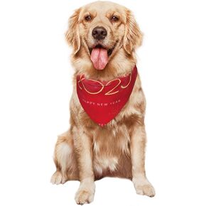 سنة جديدة سعيدة 2025 Dogs Darf Bandanas Triangle Clothes Associes Accessories Accessories for Dog Cat