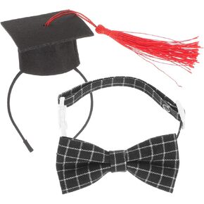 LUOZZY Pet Graduation Caps with Bow Tie Hamster Graduation Caps Headband Pet Graduation Costume for Guinea Pigs Hedgehog Bird Turtles Hamster Bearded Dragon Rabbit