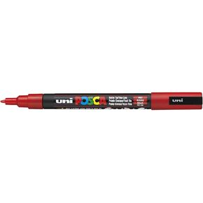 UNI-BALL POSCA MARKER PEN PC-3M - RED - SINGLE PEN