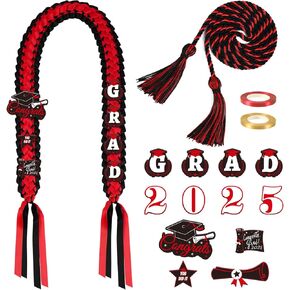 Juntbrushs Graduation Leis Class of 2025 Decorations for Grad Cermony Gifture Higds Supplies Supplies