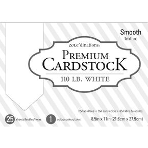 AMERICAN CRAFTS Core'dinations 8.5 x 11 Inch, White, 8.5-x-11-Inch, 25 Piece