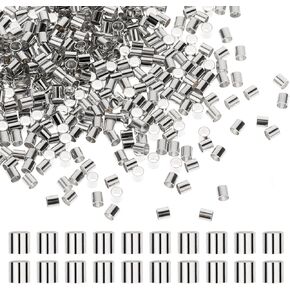 500 PCS CRIMP Beads Brass تجعد أنابيب سكرانز حبات المجوهرات تجعد الخرز سدادة الفواصل فضفاضة نهايات الحبل لاتخاذ قرار القلادة صنع المجوهرات (أبيض ك)