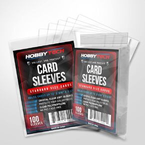 200 PCS Size Size Card Sleeves - Premium Soft Penny Sleeves للبطاقات الرياضية ، TCG ، MTG - حماية مقتنياتك باستخدام HobbyTech (حزمة)