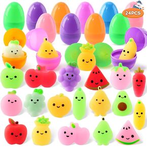 Springflower 24 Pack Excloy Easter Eggs مع ألعاب Squishy Inside ، Faster Stuffers Stuffers Favors Party Favors ، Hunt Classroom Rewards
