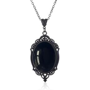 Gothic Velvet Victorian Choker Necklace,Vintage Stardust Crystal Cameo Necklace Goth Purple/Red/Black Gem Pendant Necklace Punk Satan Demon Halloween Jewelry Gift for Women in Saudi Arabia