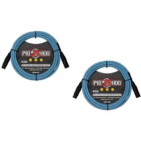 Pig HOG PHMH15DB Hex Series 15-Feet Mic Cables XLR Connector (Pair) (Daphne Blue, 20-Feet)