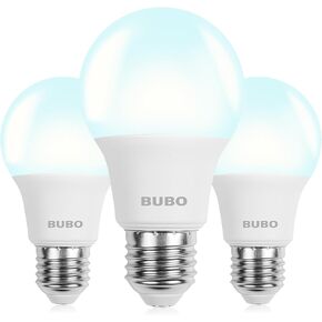 BUBO A19 LED Light Bulbs, 60 Watt Equivalent LED Bulbs, Soft White 2700K, 800 Lumens, E26 Standard Base, Non-Dimmable, 8W Soft White LED Bulbs for Bedroom Living Room Home Office, 24 Pack