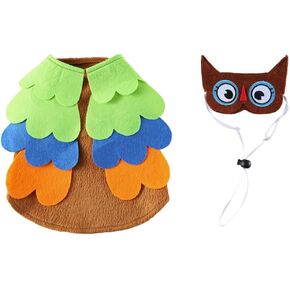 Angoily Owl Dog Cat Costume, Halloween & Christmas Pet Cosplay Dress, Polyester Faux Leather, S, As Shown