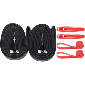 2 Pack 650B 27.5x1.9/2.125 Bike Inner Tube with Tire Levers and Rim Strips, 27.5" Bike Tubes Compatible with 27.5x1.9 27.5x1.95 27.5x2.0 27.5x2.125 27.5 Inch Bicycle Tire Tyre