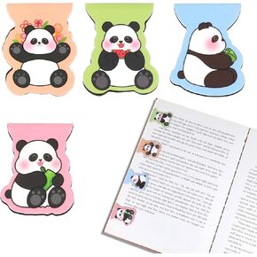 Cute Panda Bookmarks for Women,4 Pcs Magnetic Bookmarks Cute Animal Theme Book Mark Clips Book Markers for Panda Lover Gifts Magnetic Book Page Clips Kawaii Bookmark for Teachers Students Book Lovers