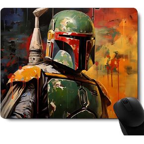 Bounty Hunter قاعدة مطاطية غير قابلة للانزلاق Mousepad لجهاز الكمبيوتر المحمول المكتبي ، حصيرة فأر المناظر الطبيعية ، ملحقات مكتب ألعاب الماوس ، ديكور مكتب الكمبيوتر